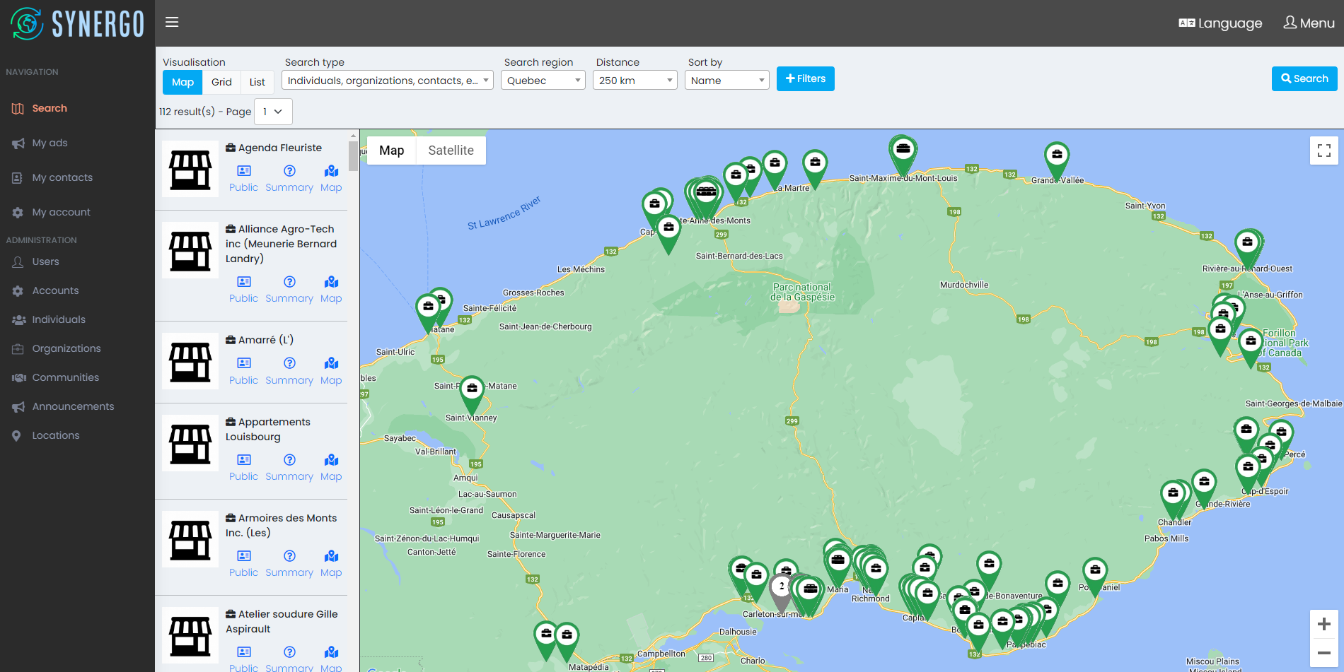 Une recherche d'entreprises locales